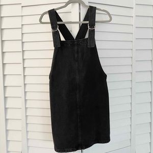 Topshop black jean overall dress